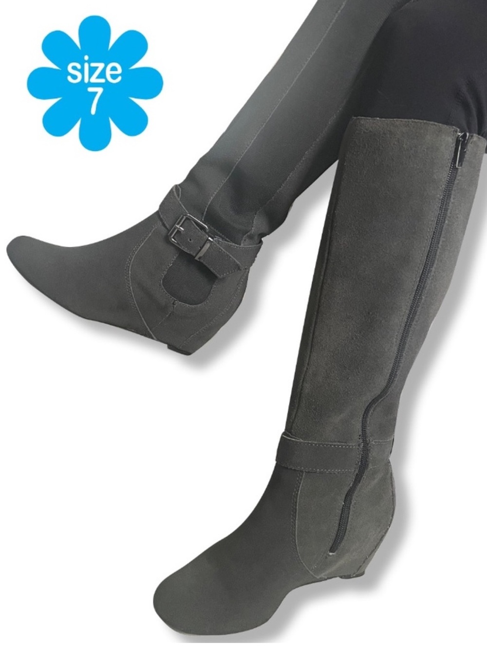 KENNETH COLE Gray suede boots | Size: 7